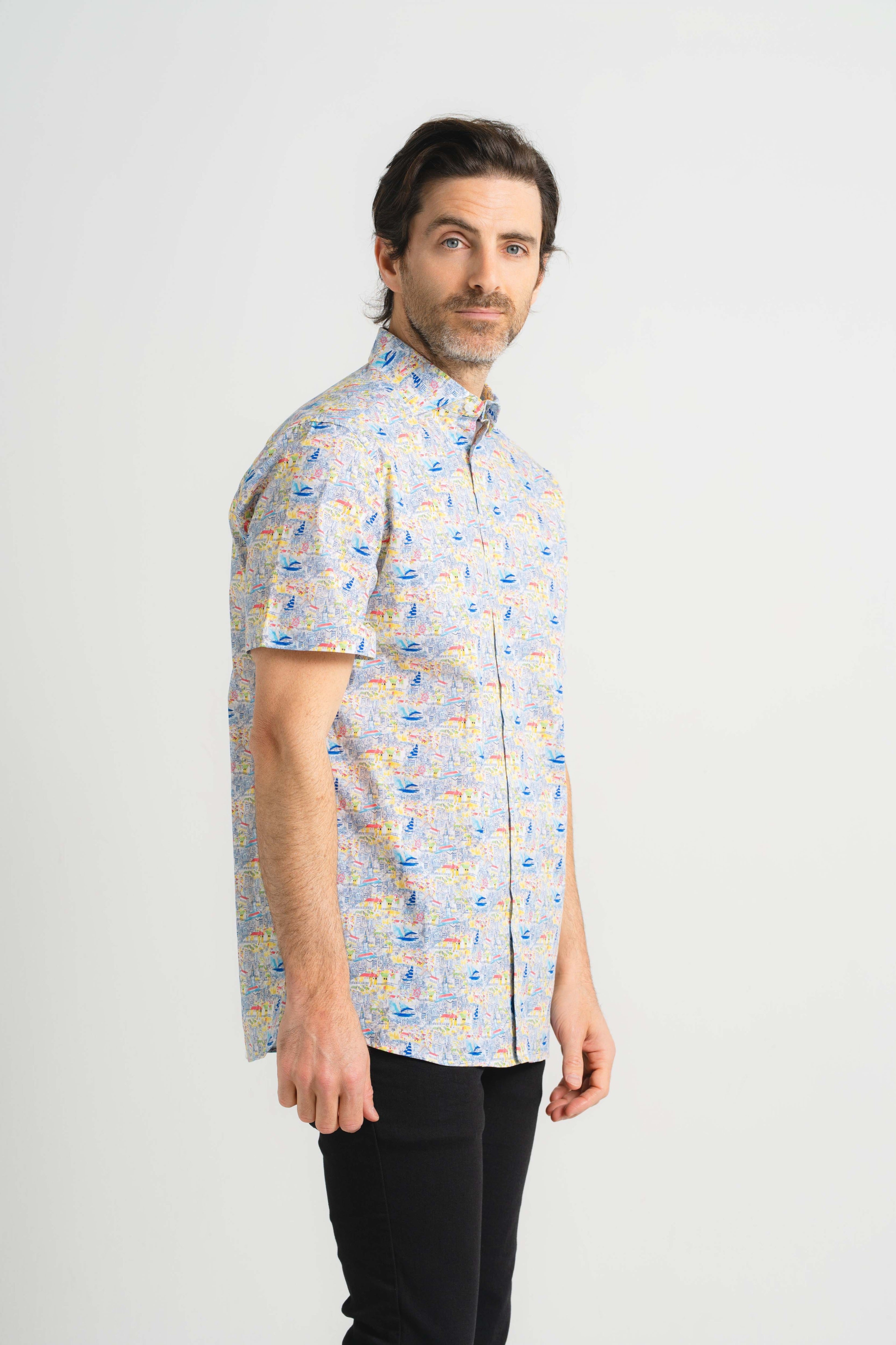 City Map Print Short Sleeve Shirt