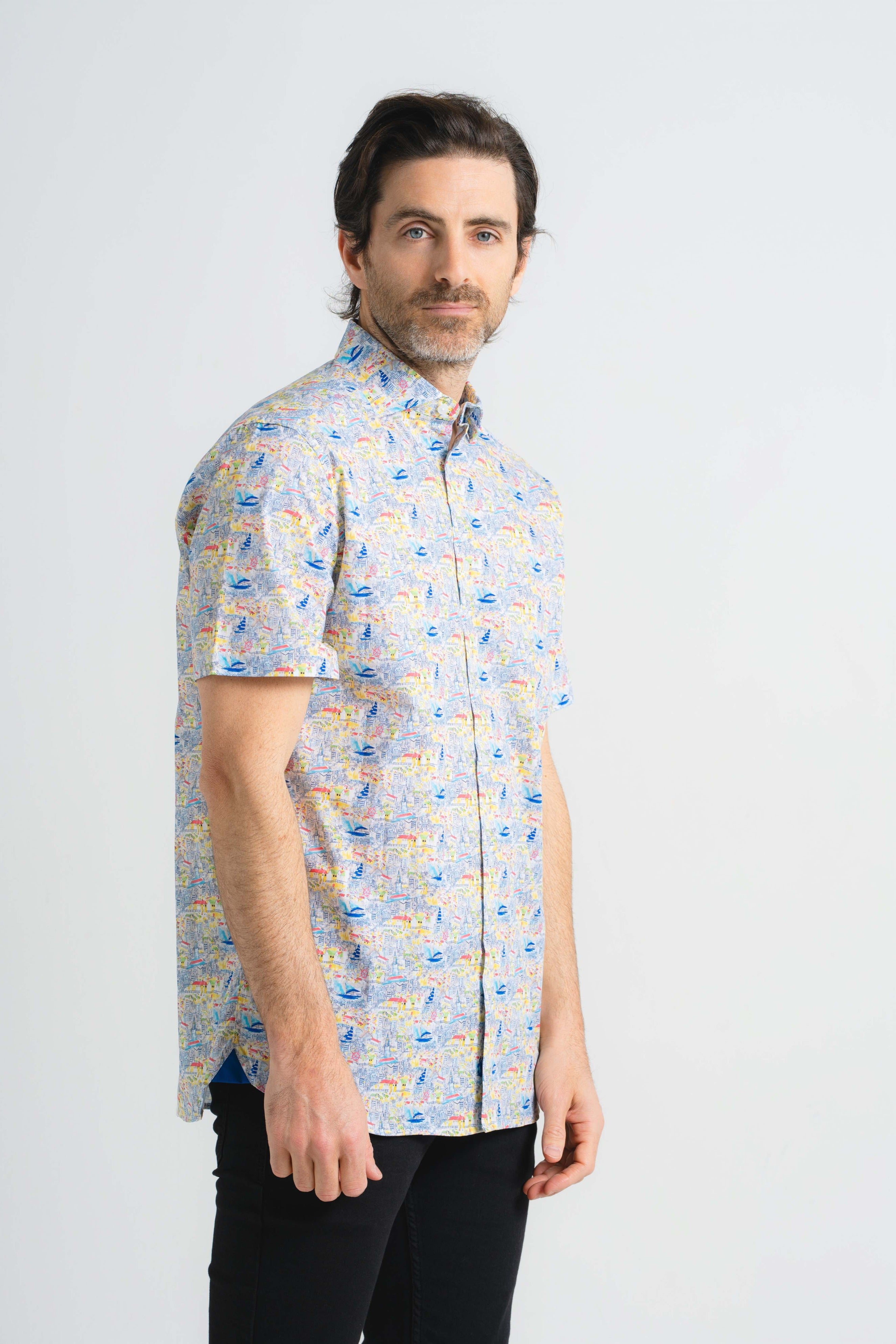 City Map Print Short Sleeve Shirt