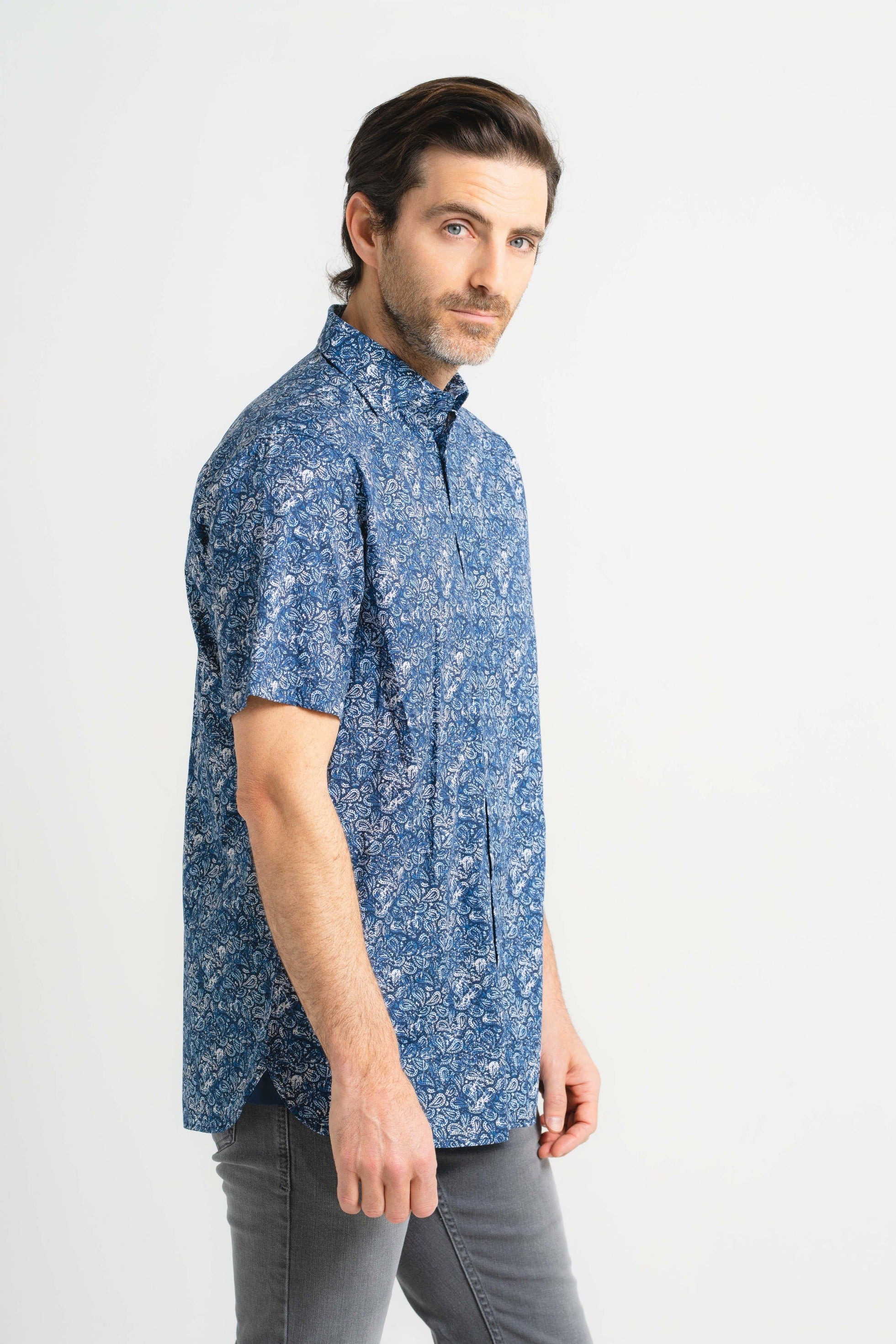 Antique Paisley Print Short Sleeve Shirt
