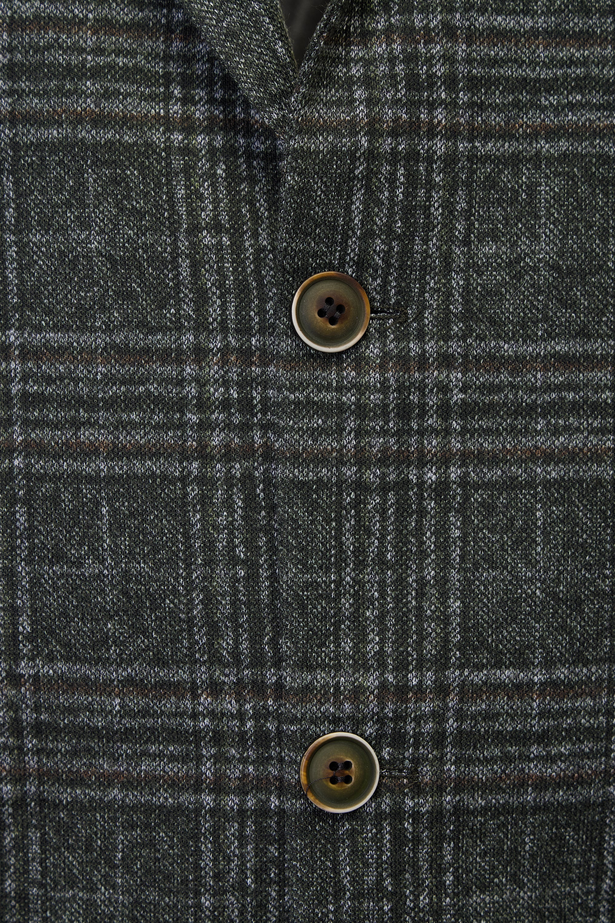 Double-Faced Melange Forest Sport Coat in Plaid Pique