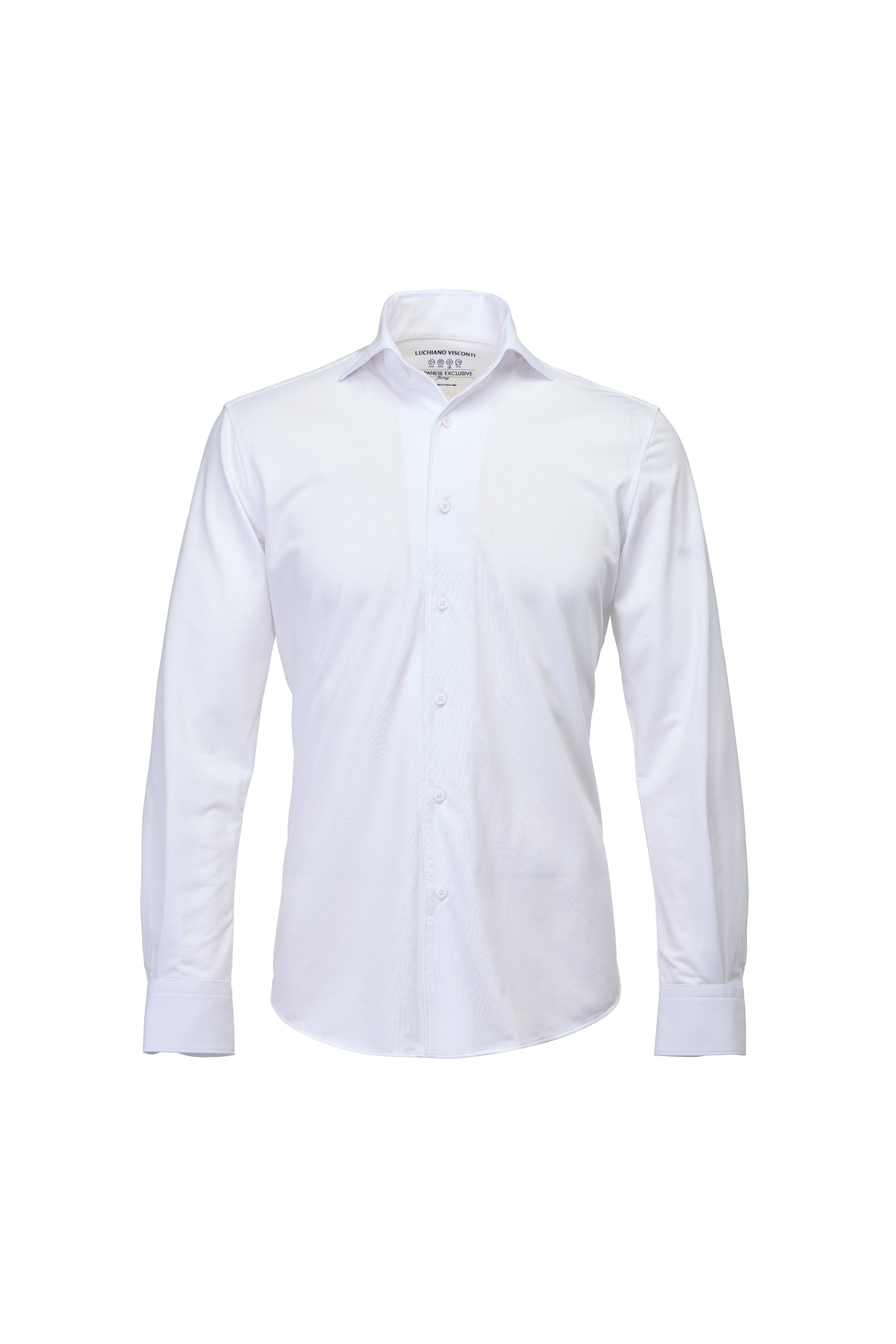 White One-Piece Collar Performance Stretch Shirt