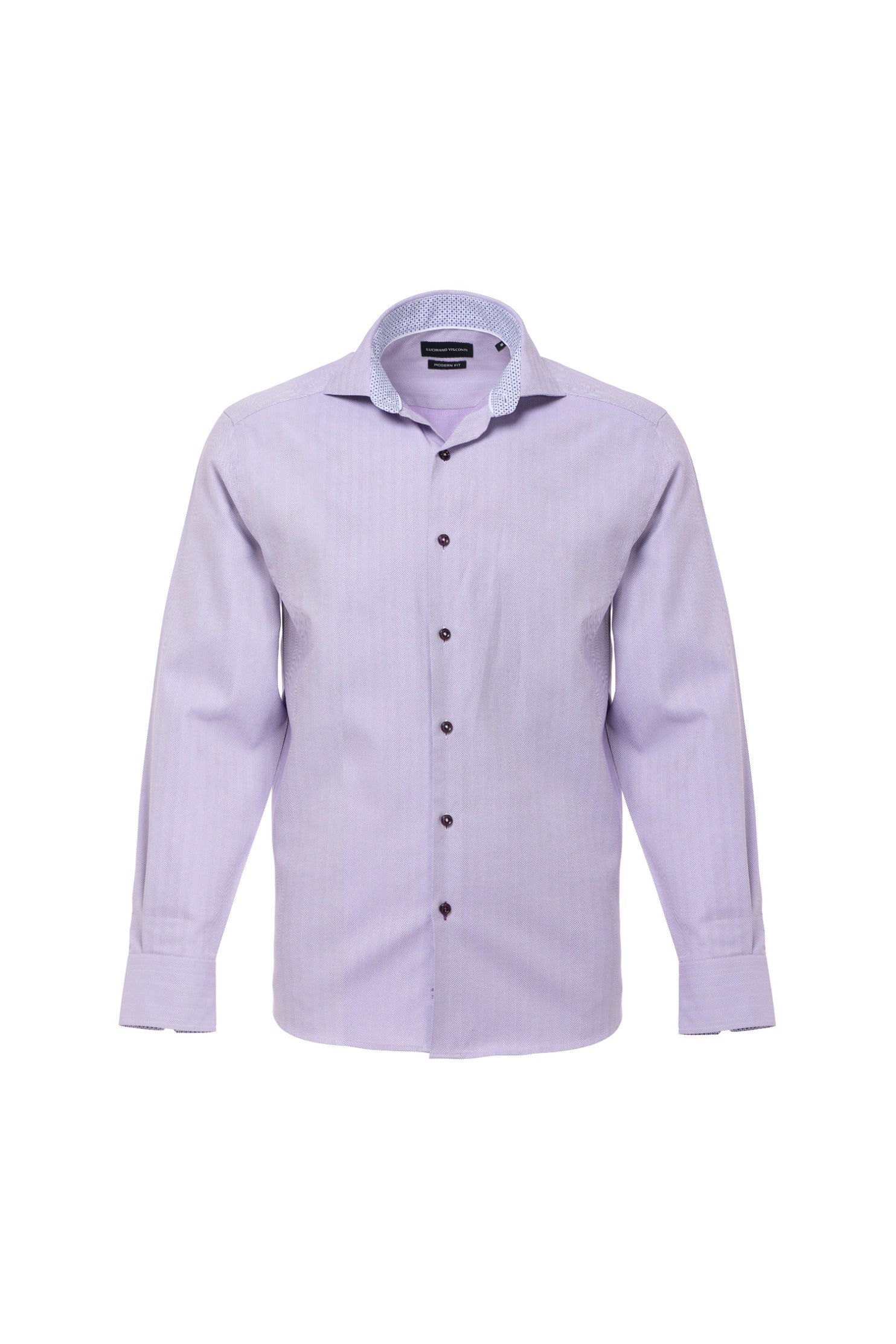 Purple Herringbone Dress Shirt Purple / M Purple Herringbone Dress Shirt Purple / M