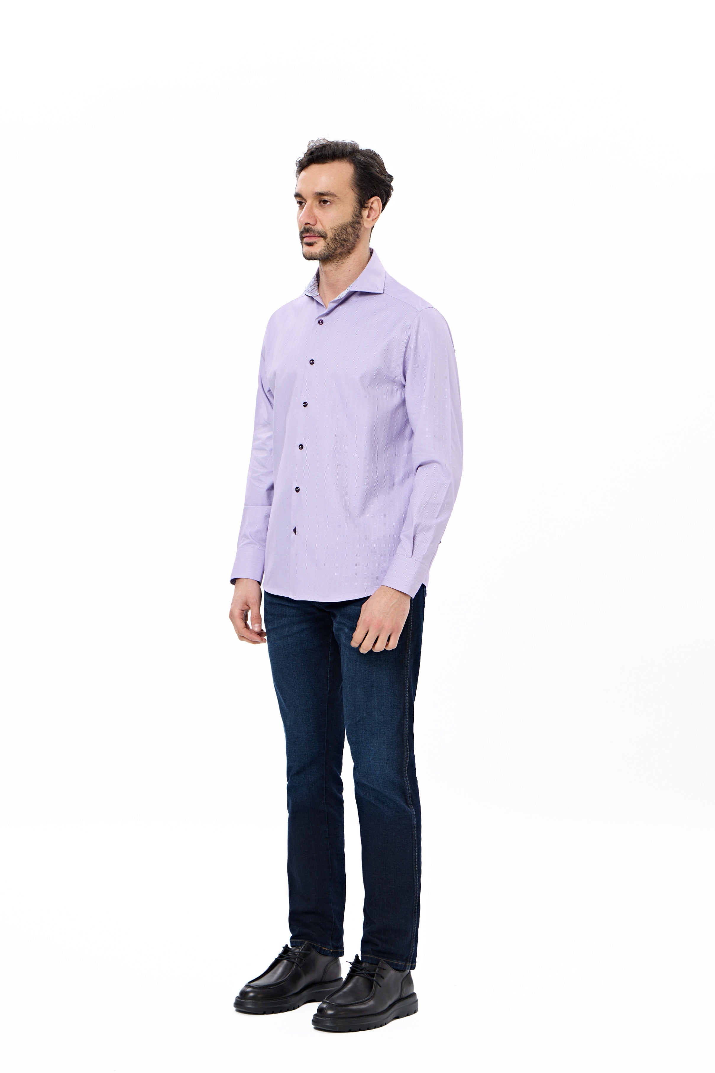 light purple dress shirt Lilac Herringbone Bateman Dress Shirt