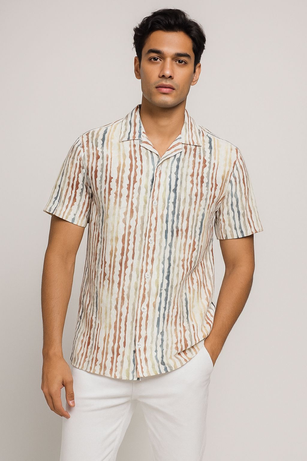 Volant Print Short Sleeve Shirt