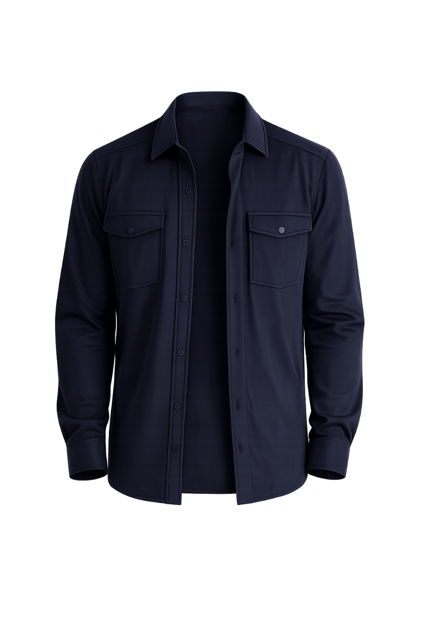 Indigo Suede Shirt Jacket