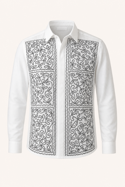 Leaf Embroidered Shirt