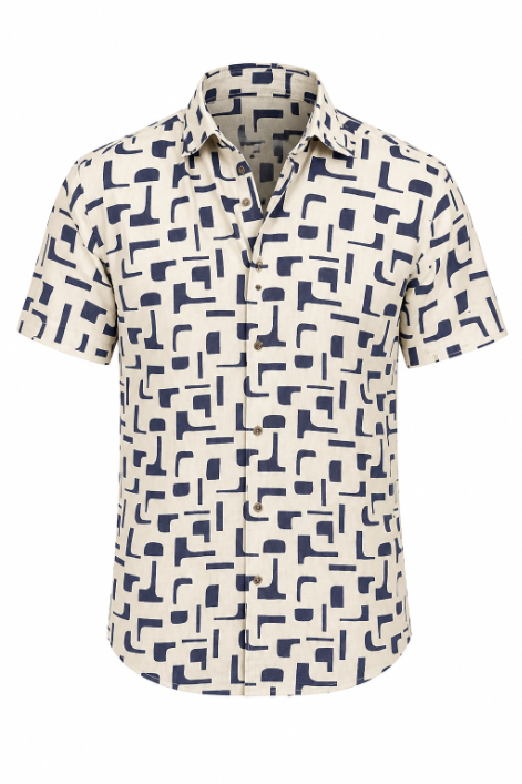 Mobilia Printed Linen Shirt