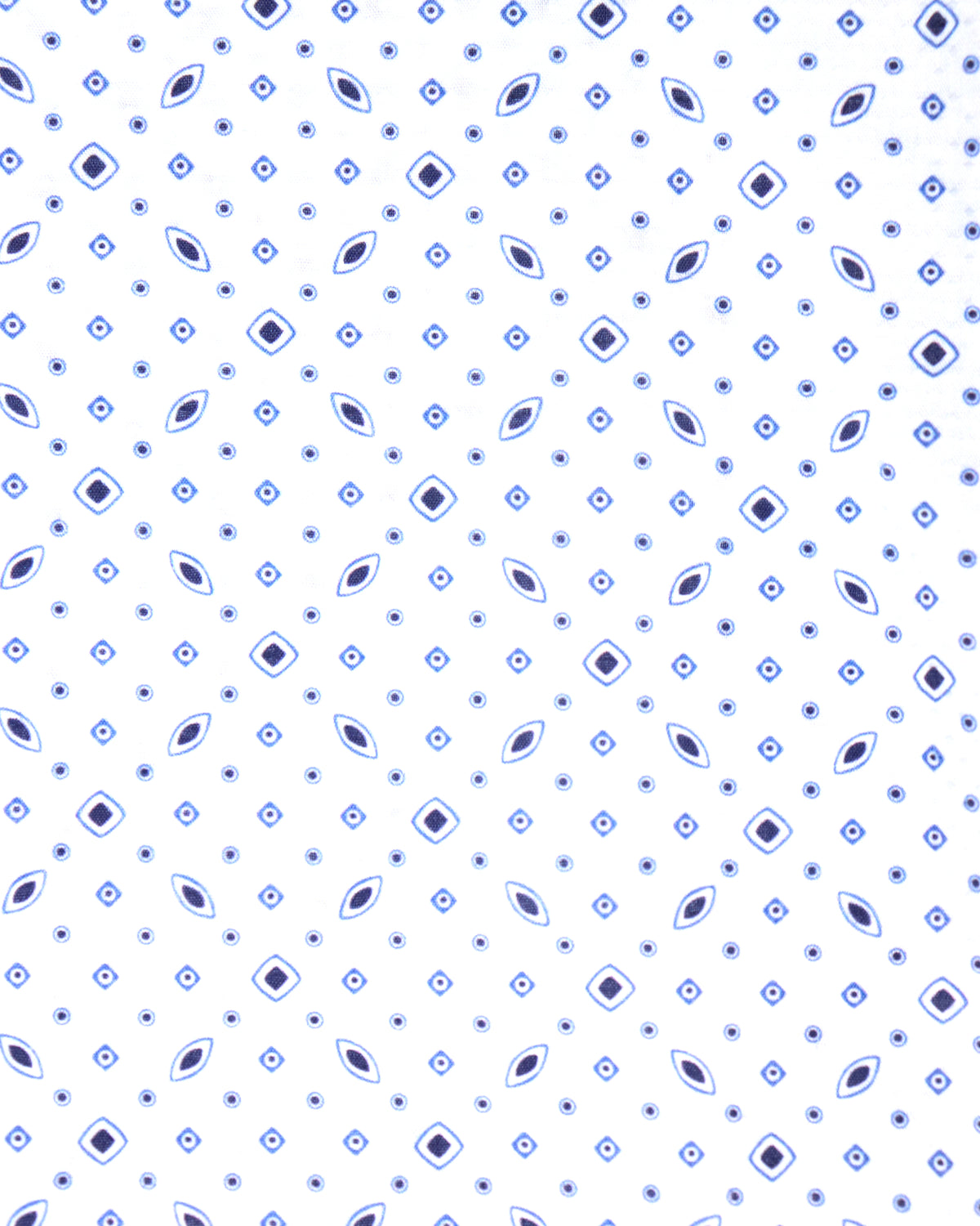 White with Blue Squares & Ovals