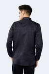 Navy Box Shapes with Charcoal Grey Dots Jacquard Shirt