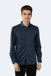 Navy and Black Circular Jacquard Shirt