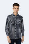 Steel and Navy Plaid Shirt