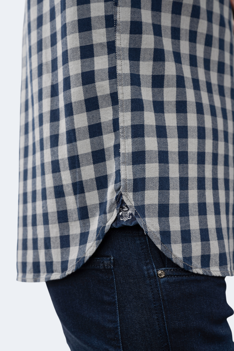 Steel and Navy Plaid Shirt