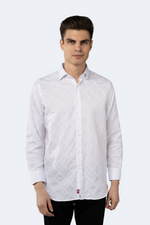 White on White with Embroidered Swirls Shirt