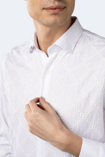 White on White with Embroidered Swirls Shirt