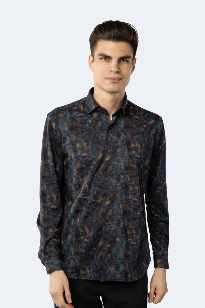 Multicolor Dark Jacquard Shirt