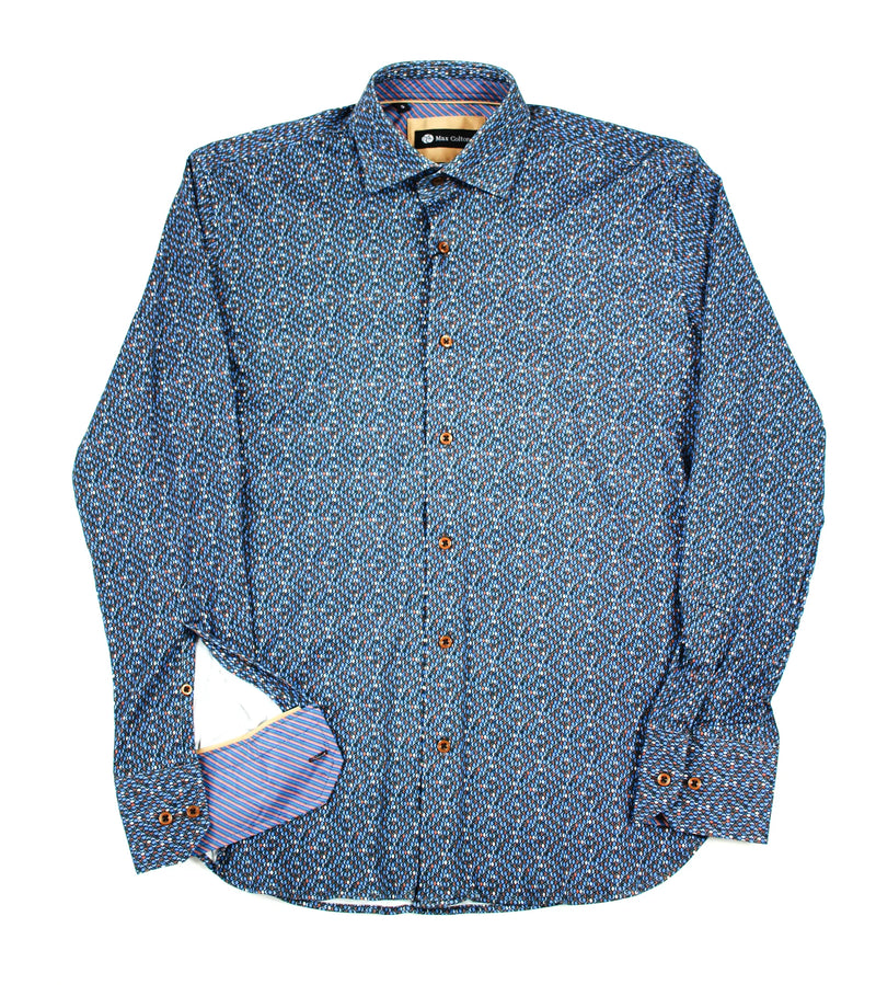 Max Colton Navy & Brown Ovals Long Sleeve Shirts