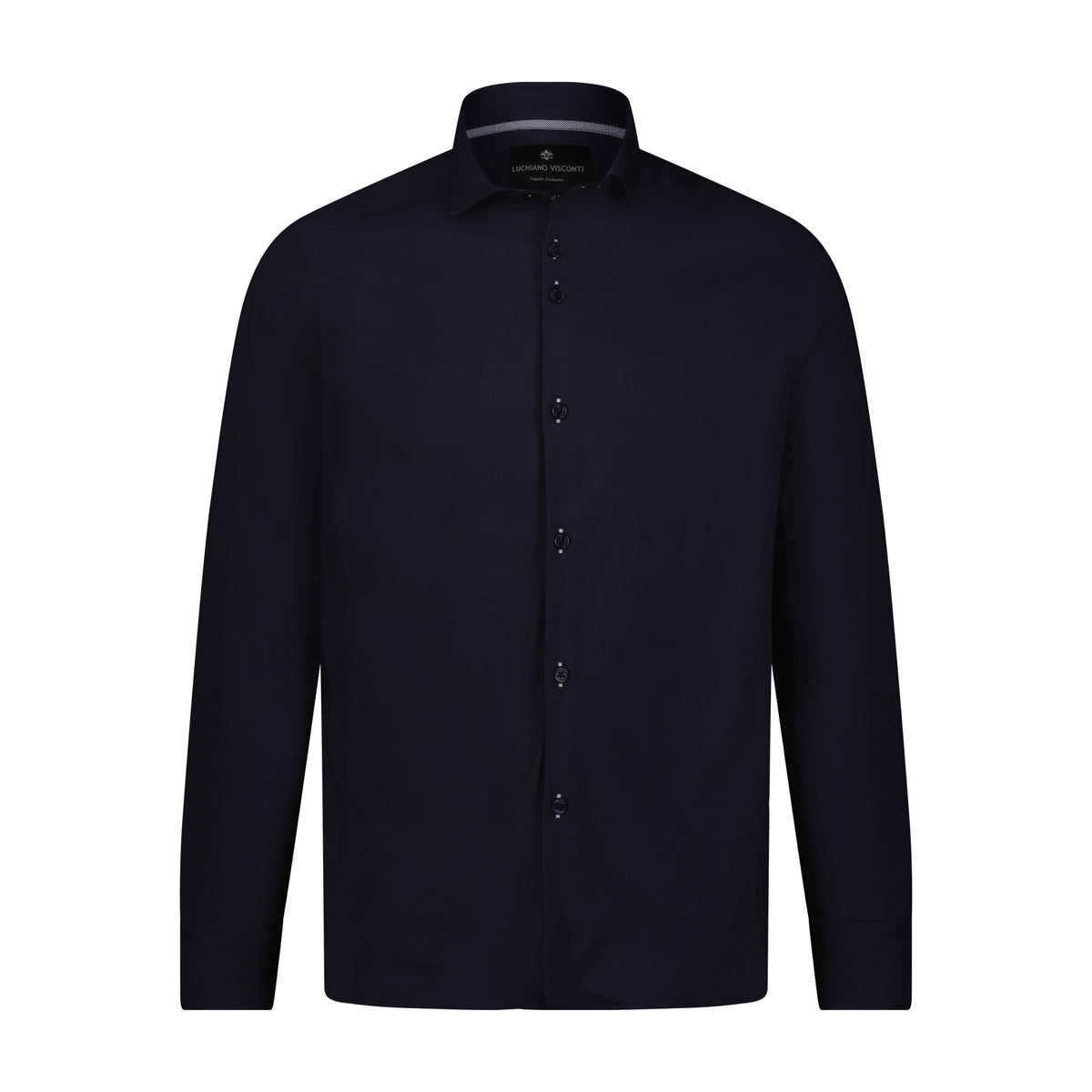 Navy Solid Long Sleeve Shirt