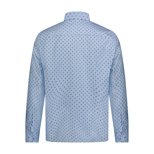 Aqua Teal Print Long Sleeve Shirt