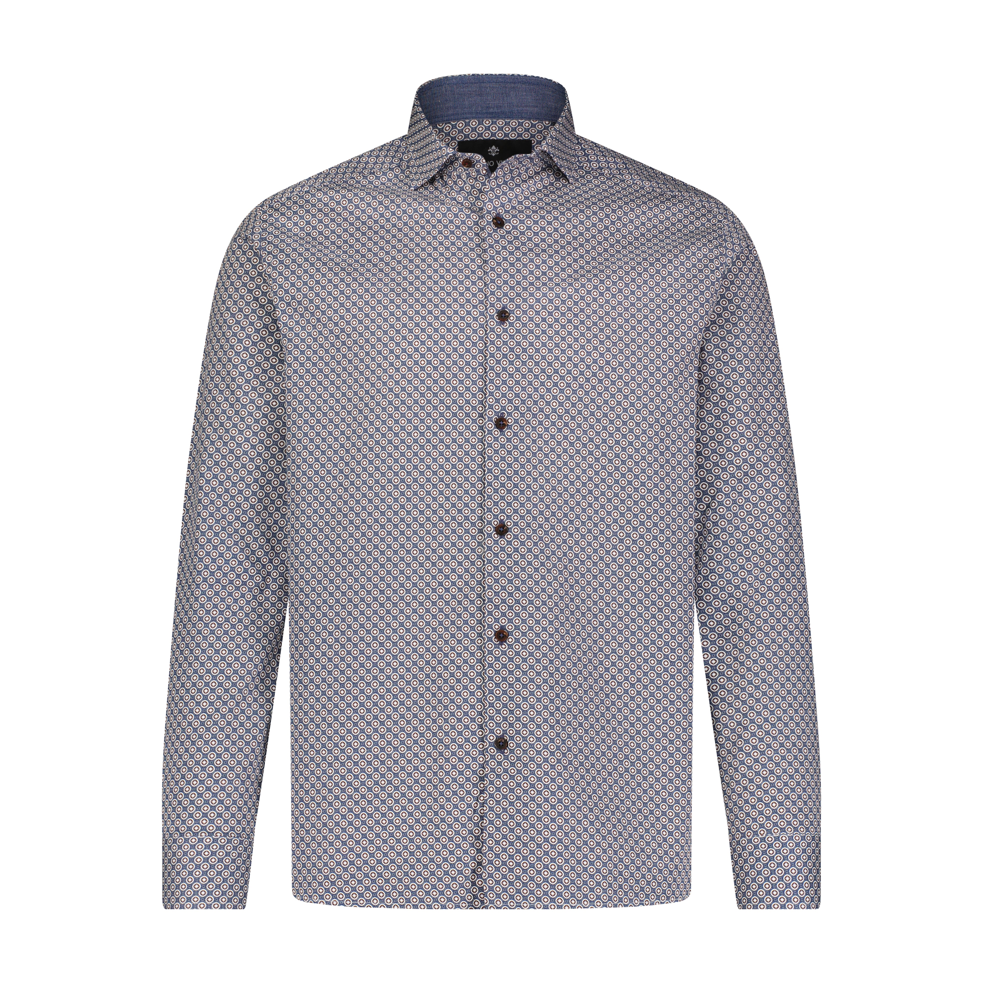 Red Blue Print Long Sleeve Shirt