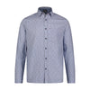 Blue White Stripe Jacquard Long Sleeve Shirt