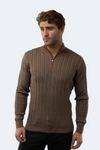 Melange Mink Knit Quarter Zip