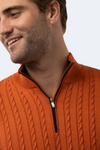 Orange Knit Quarter Zip