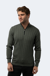 Melange Khaki Knit Quarter Zip