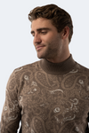 Melange Mink Paisley Mockneck Sweater