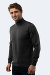 Melange Dark Grey Mockneck Sweater