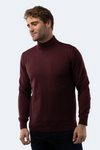 Melange Burgundy Mockneck Sweater