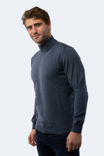 Melange Indigo Mockneck Sweater
