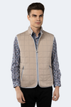 FW23 Beige Quilted Zip Up Vest