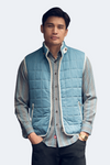 FW23 Denim Blue Quilted Zip Up Vest