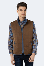 FW23 Brown Quilted Zip Up Vest