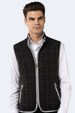 FW23 Black Quilted Zip Up Vest