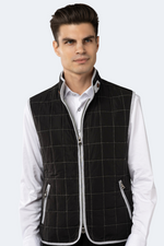 Black Quilted Zip Up Vest