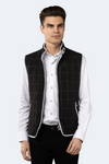 FW23 Black Quilted Zip Up Vest