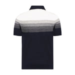 Navy and Ecru Top Stripe Short Sleeve Knit Polo