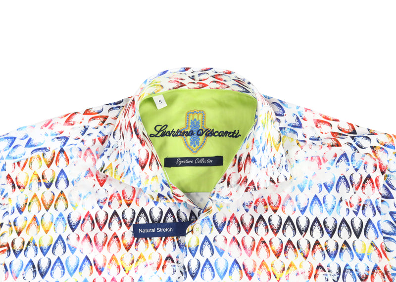 White with Multicolor V's Shirt