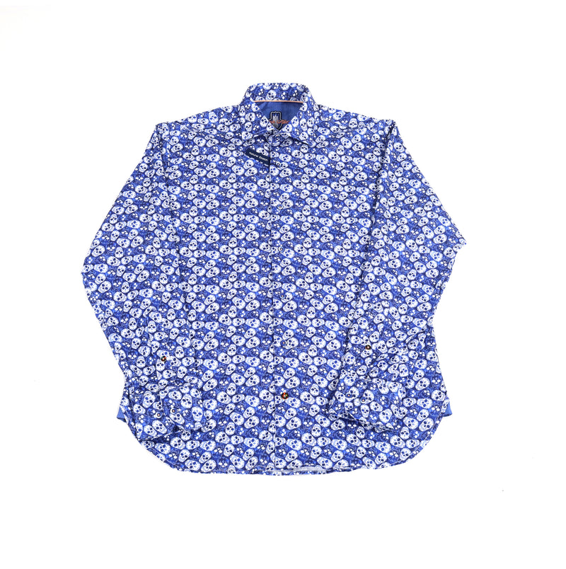 SS23 Navy and White Skulls Shirt