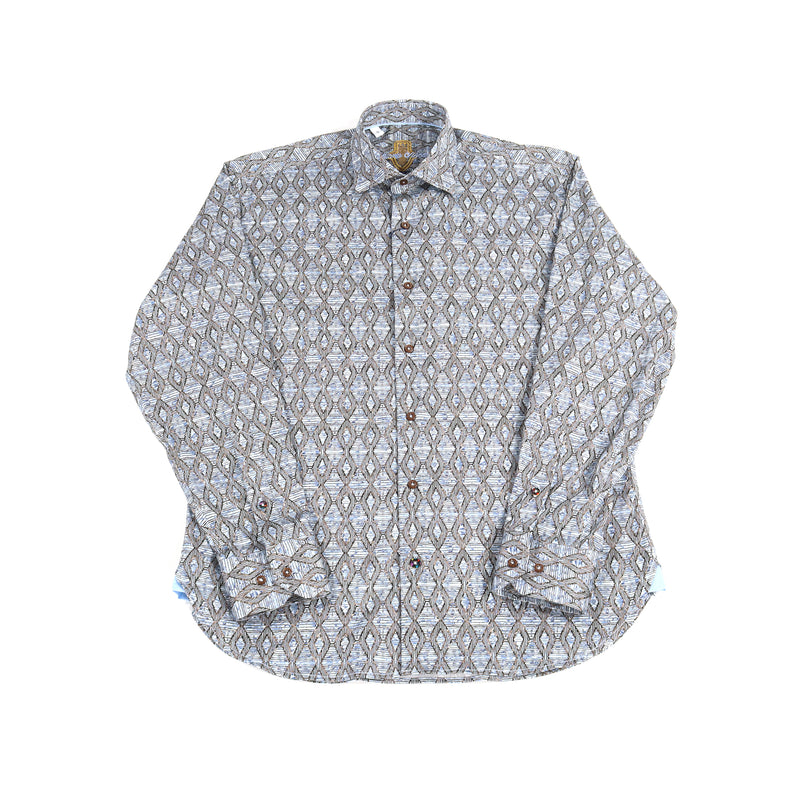 SS23 Multi Blue Diamond Stripe Shirt