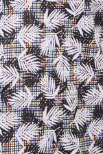 Black and White Leaves and Check Shirt