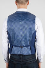 Solid Navy Vest with Diamond Pattern Back