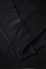 Black Bubble Knit, 3/4 Zip