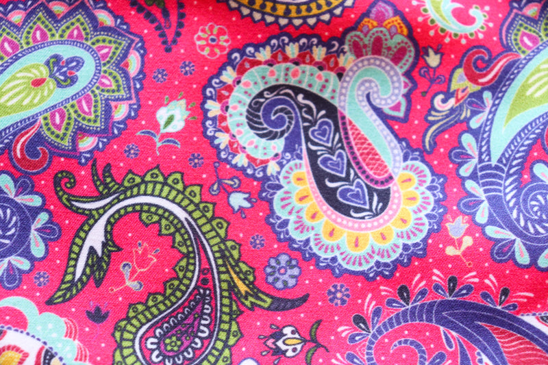 Pink with Multicolor Paisley