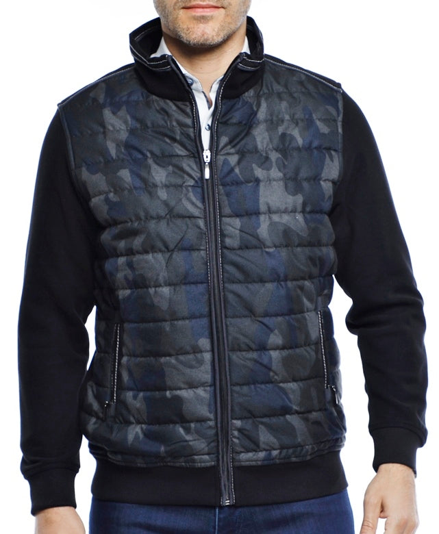 Black and Navy Camo Jacket – Luchiano Visconti Online