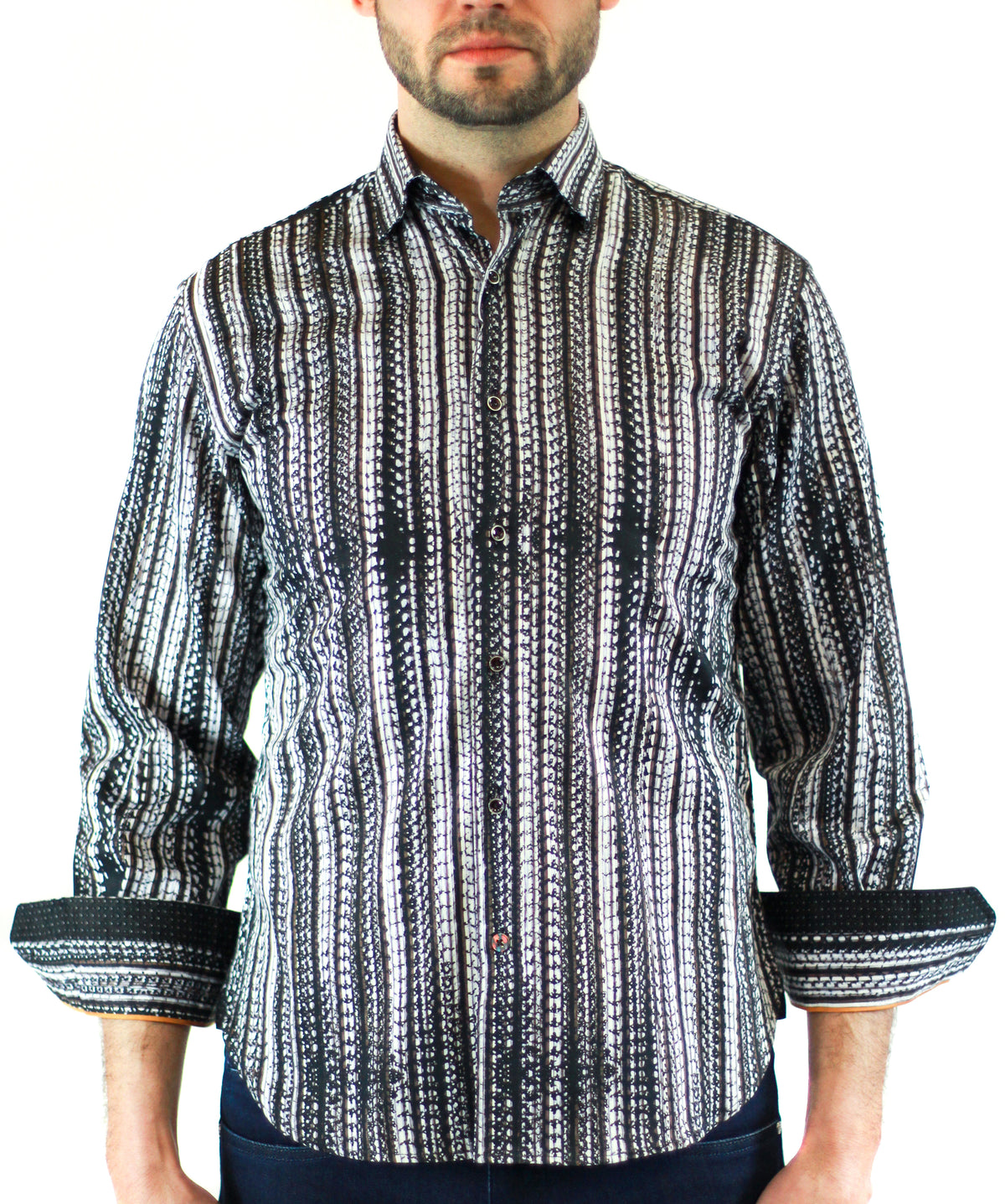 Black and White Daggered Stripes
