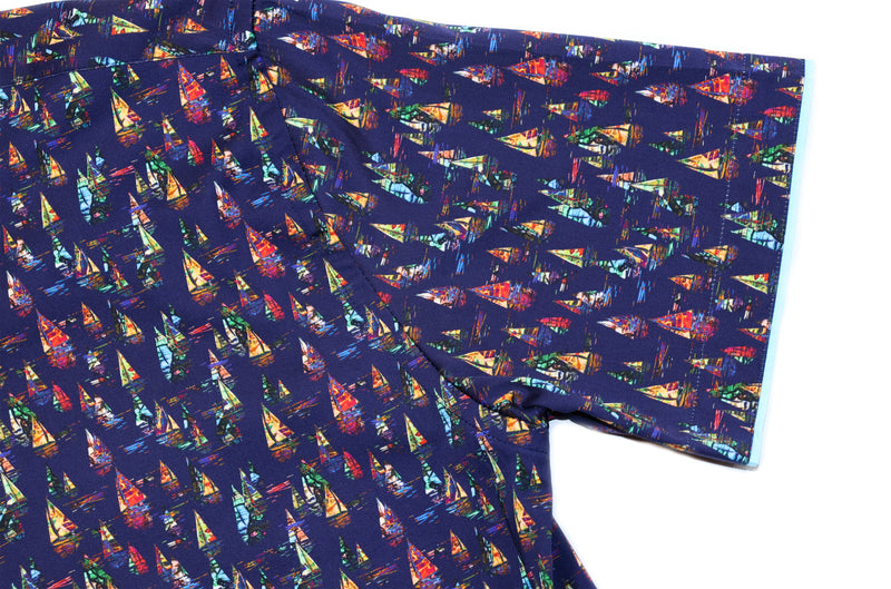Navy with Multicolor Sailboats