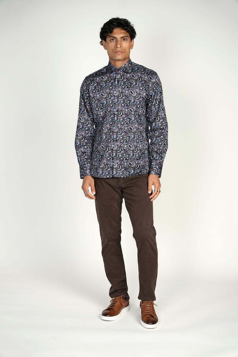 Colorful Black Swirl Shirt Signature Collection