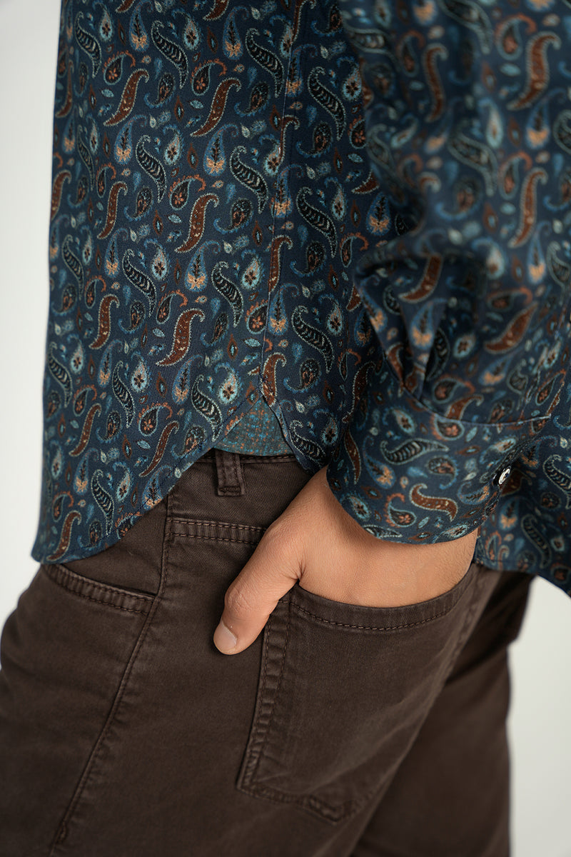 Teal with Paisley Pattern Signature Collection